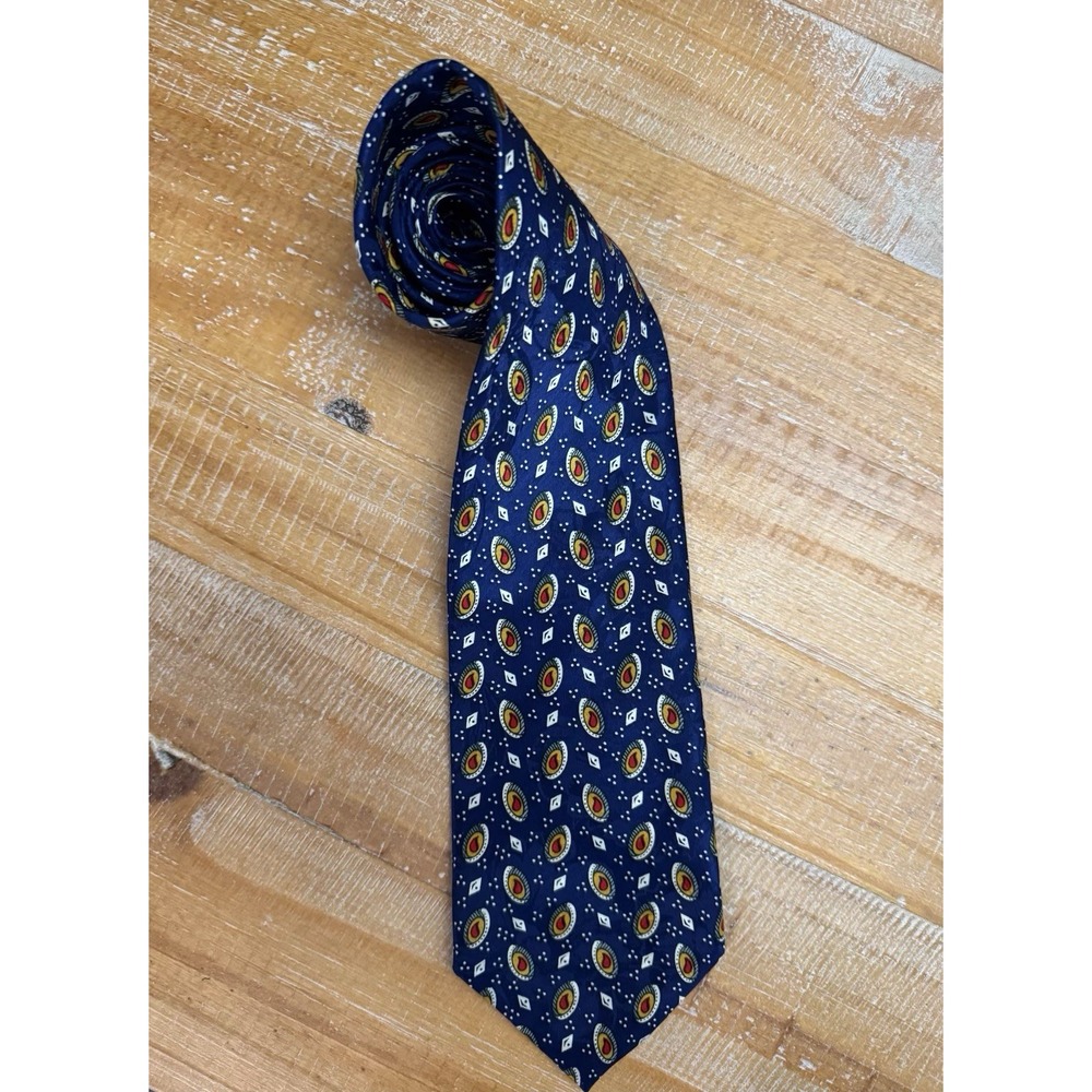 Christian Dior Monsieur Men's Multi-Color Blue Tie‎ Made in The USA Vintage